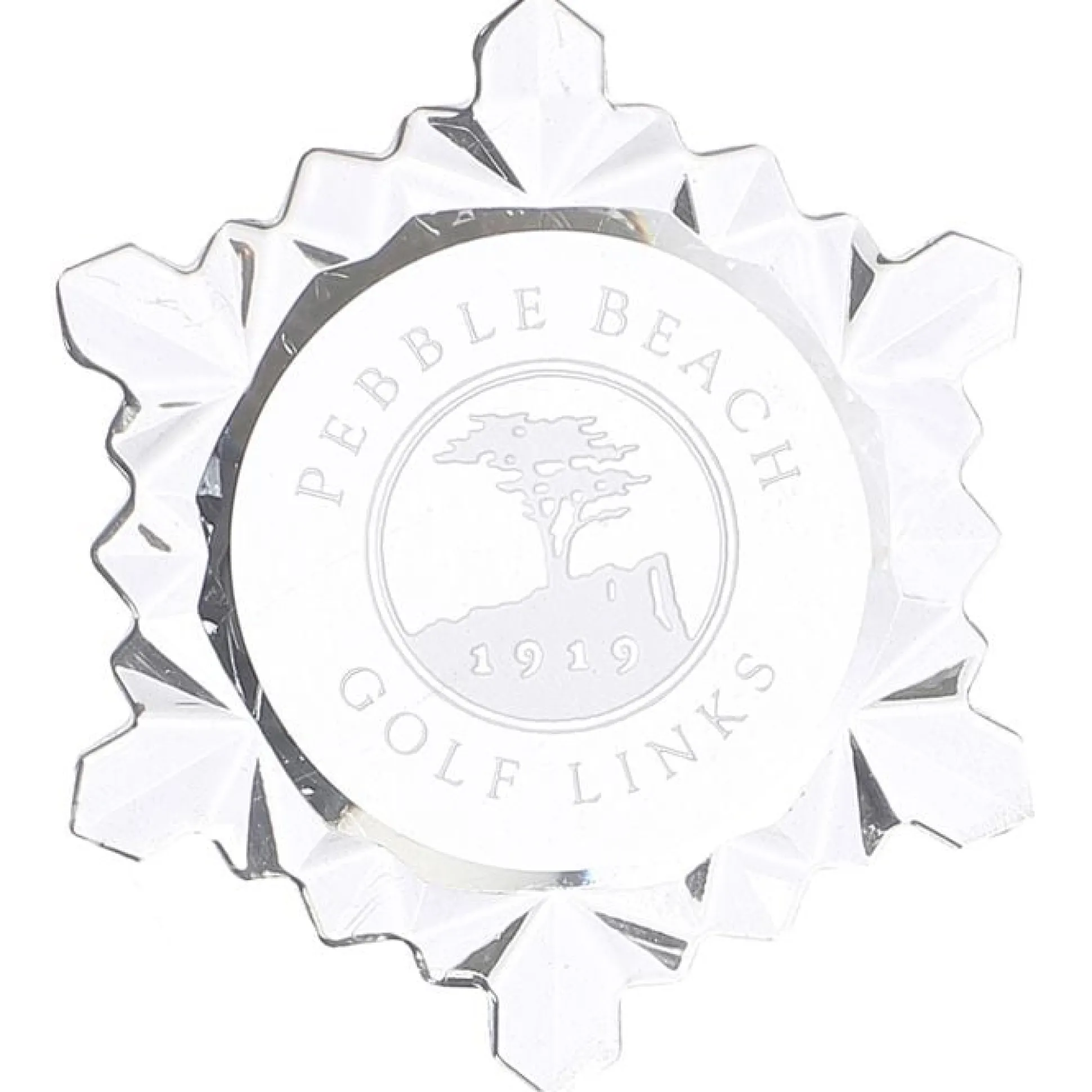 Pebble Beach Golf Links Etched Snowflake Ornament