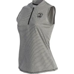 Pebble Beach Women's Sleeveless 1/2 Zip Stripe Polo By Adidas